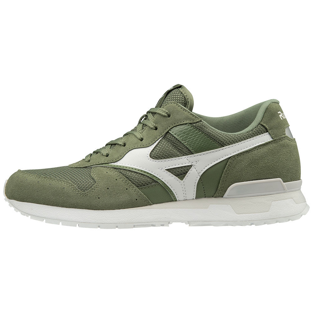 Mens Mizuno GENOVA 87 Trainers Olive/White Philippines (RMBCKU476)